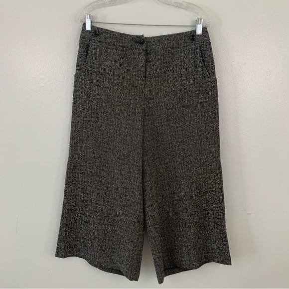 TRIBAL Dark Grey Marled Wide Leg Dress Capri Pants Size 8 - Picture 1 of 6
